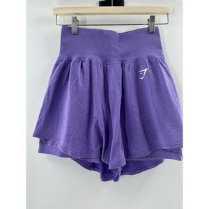 Gymshark Womens VITAL SEAMLESS 2.0 2-IN-1 SHORTS Size M Purple B2A5G-PBBX-S
